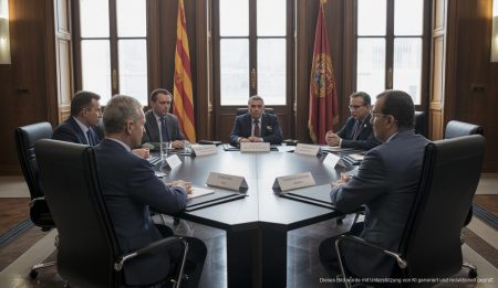 Wichtige Reformen in der Balearen-Bildungspolitik angekündigt Bild einer Konferenzraum in Palma mit Ministeriumsvertretern.