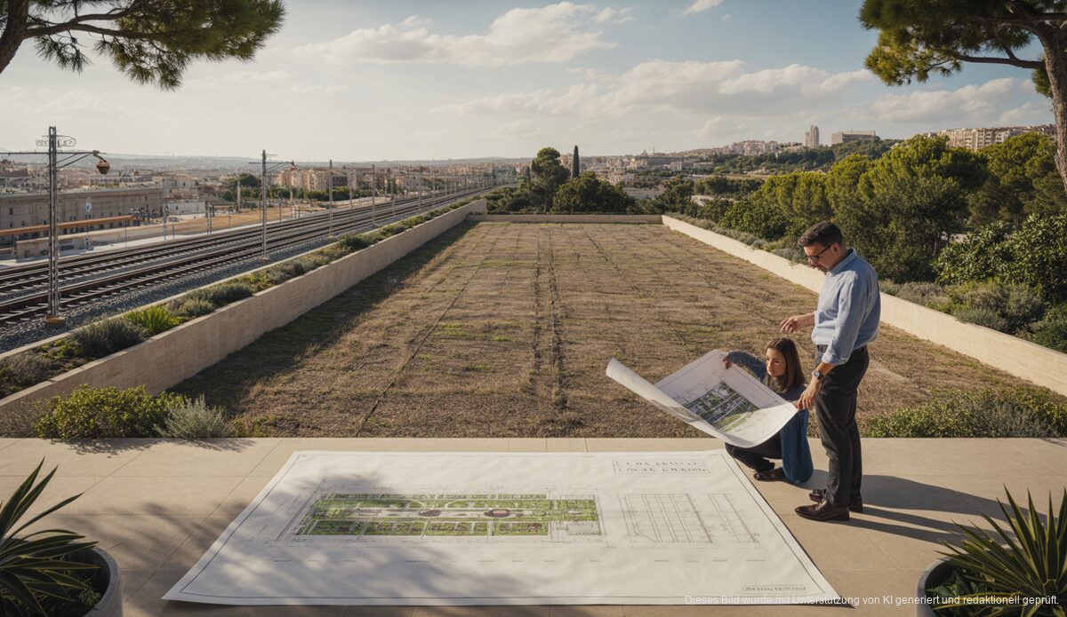 Palma de Mallorca plant neuen Botanischen Garten, Architekturzeichnung auf brachliegendem Land, zukünftiges ökologische Projekt