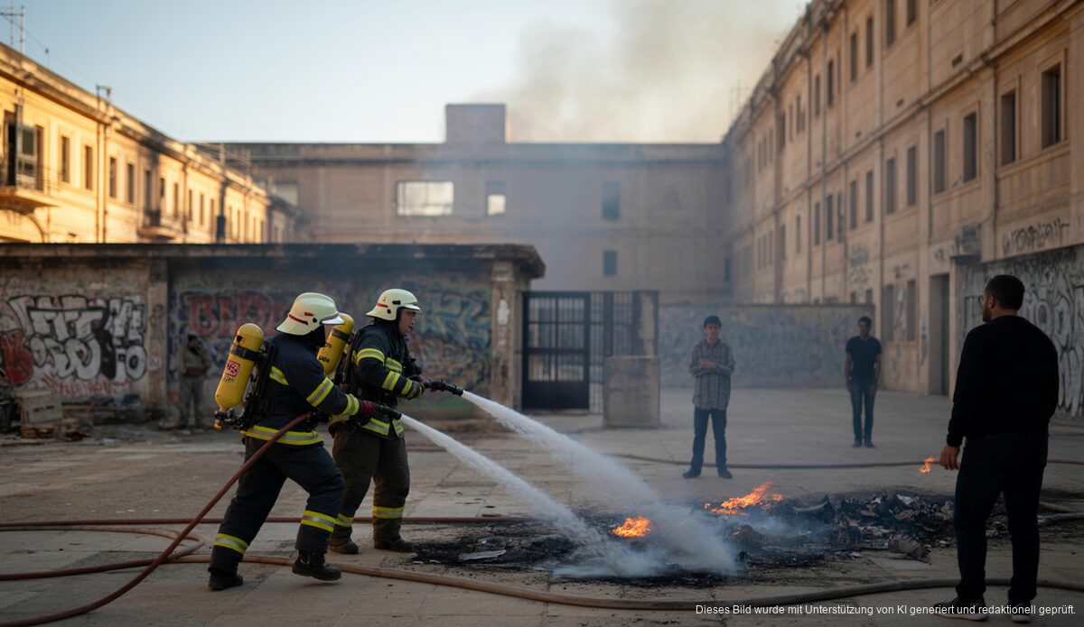 Feuerwehreinsatz in der alten Haftanstalt von Palma de Mallorca