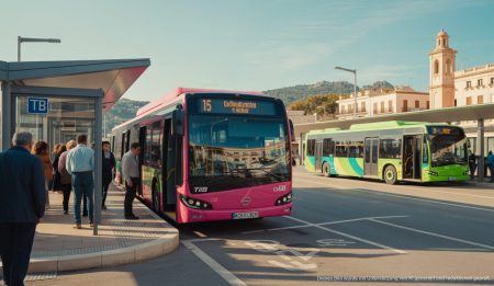Erweiterte TIB-Busverbindungen in Calvià verbessern ÖPNV TIB Bus an neuer Haltestelle in Calvià