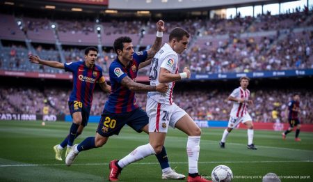 RCD Mallorca gegen FC Barcelona im Camp Nou, Spieler in Aktion