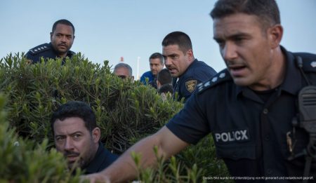 Mann nach Messerangriff in Palma festgenommen Polizisten bei einer Durchsuchung in Gebüsch nahe Son Moix Stadium