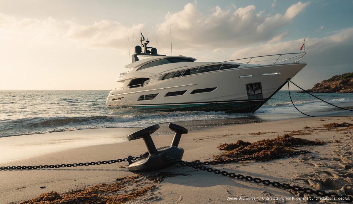 Luxusyacht-Drama vor Mallorca: Neue Entwicklungen und diffuse Eigentumsverhältnisse Gestrandete Luxusyacht nach Sturm an der Küste von Mallorca