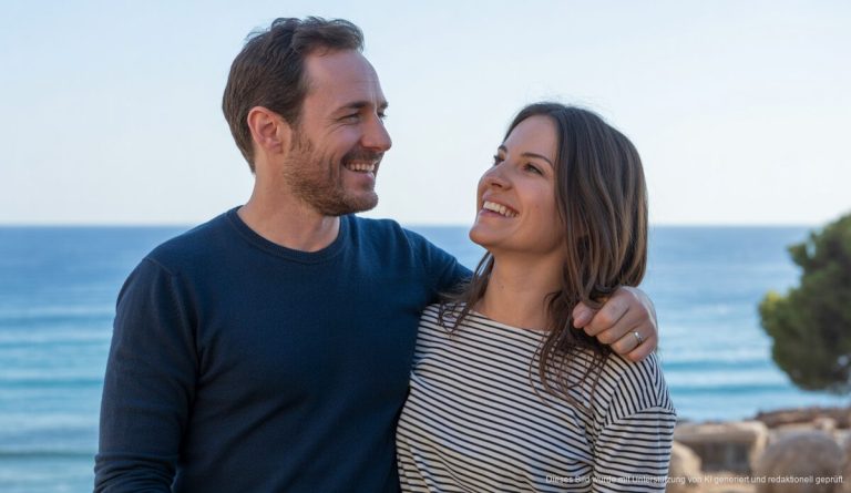 Marco und Tamara Gülpen vor dem Hostal Playa de Palma auf Mallorca