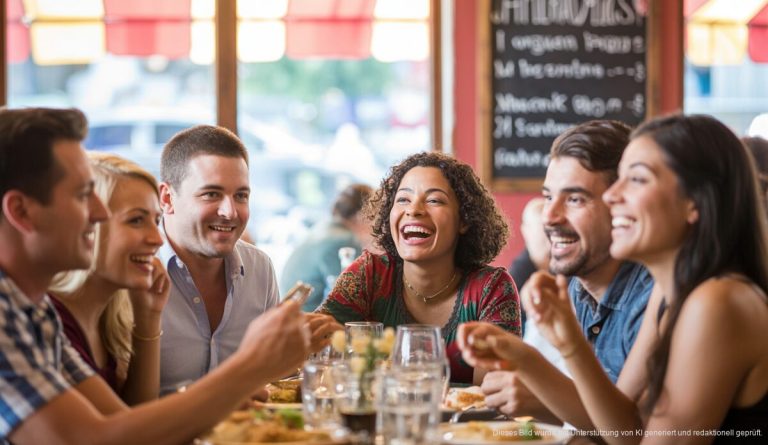 Gäste im Restaurant Happy Schnitzel auf Mallorca genießen deutsche Küche