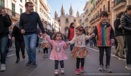 Kinderkarneval und steigender Dampf-Konsum: Herausforderungen auf Mallorca Kinderkarneval in Palma mit kostümierten Kindern und E-Zigaretten-Diskussion.