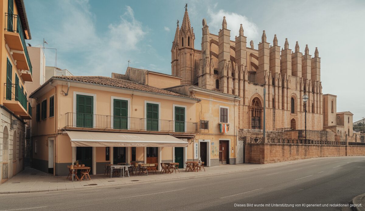 Ehemaliges Restaurantgebäude in Génova, Mallorca, inmitten religiöser Stätten