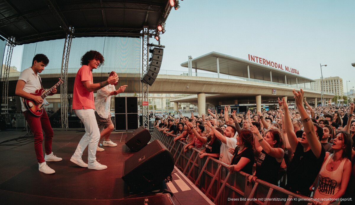 Nacha Pop Konzert vor der Intermodal Station in Palma de Mallorca während des Jubiläums.