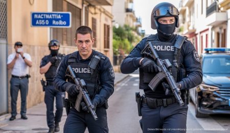 Polizeirazzia auf Mallorca gegen Menschenhandel mit beschlagnahmten Drogen und Waffen