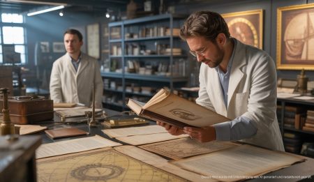 Mallorca als möglicher Geburtsort von Christoph Kolumbus Wissenschaftler analysieren historische Dokumente zu Christoph Kolumbus in einem Labor auf Mallorca.