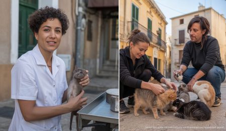 Mallorcas Kampf um Katzenkolonien: Miquela Cintes‘ Mission Miquela Cintes in ihrer Tierarztpraxis in Porreres, Mallorca, bei der Arbeit mit streunenden Katzen.