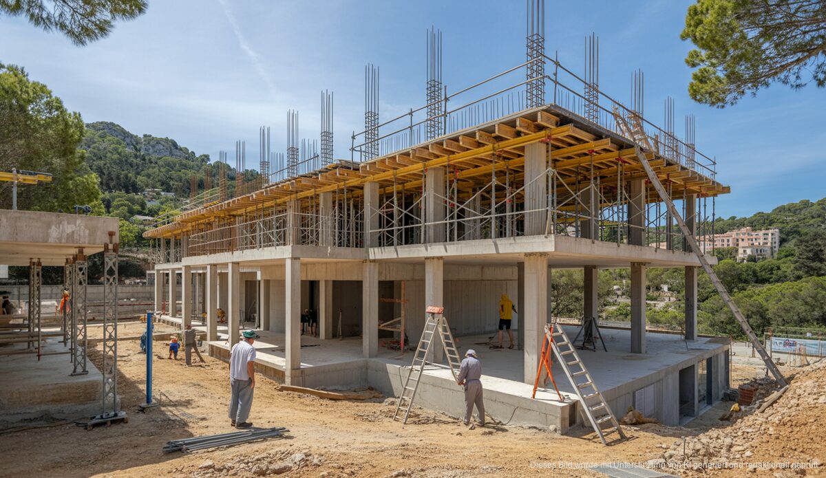 Baustelle der Seniorenresidenz in Andratx, Mallorca in Bau