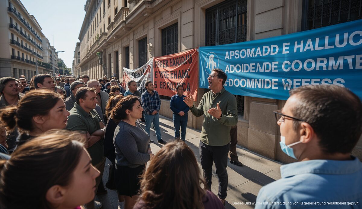Politische Debatte vor dem Regierungsgebäude in Palma de Mallorca