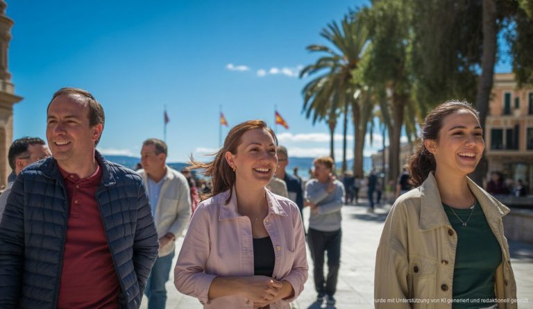 Angenehmes Wetter in Palma mit milden Temperaturen und Sonnenschein Sonniges Wetter mit milden Temperaturen in Palma, Szenen im Freien