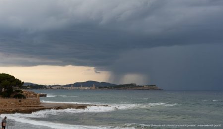 Sturm Leonardo nähert sich der Küste von Mallorca bei rauer See