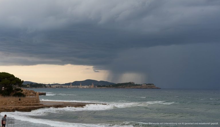 Sturm Leonardo nähert sich der Küste von Mallorca bei rauer See