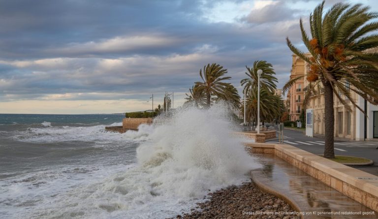 Sturmwarnung: Böen und hohe Wellen auf Mallorca erwartet Starke Wellen und Wind auf Mallorca, Sturmtief Pedro