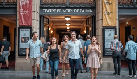 Eingang des Teatre Principal in Palma mit kommenden Besuchern