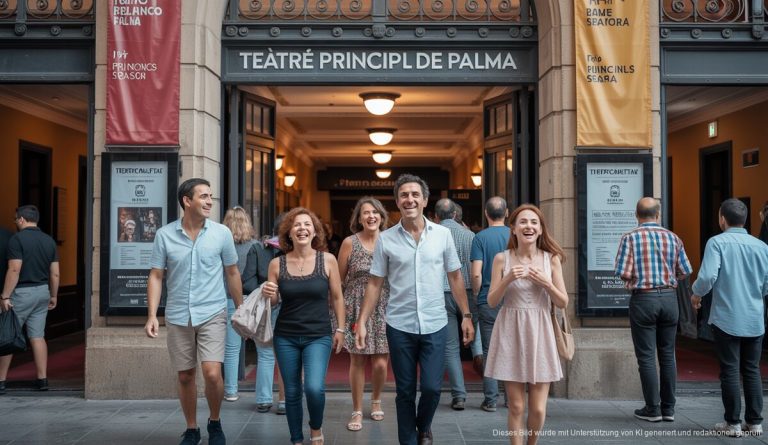 Eingang des Teatre Principal in Palma mit kommenden Besuchern