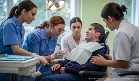 Besondere zahnmedizinische Ausbildung an der Fundació Joan XXIII Zahnmedizinstudenten der ADEMA betreuen besondere Patienten in Inca.