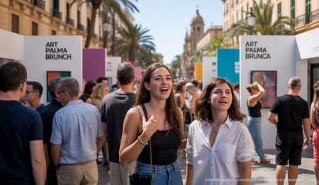 Art Palma Brunch: Menschen bestaunen Kunstwerke in Palma de Mallorca