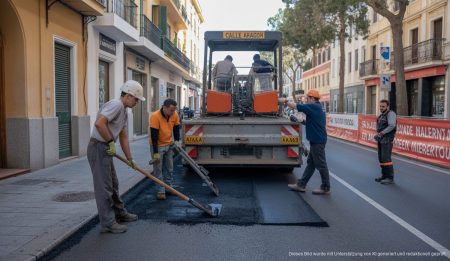 Straßenbauarbeiten in Palma de Mallorca und Andratx