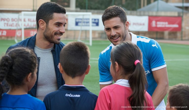 Pablo Torre und Iván Cuéllar in Palma de Mallorca mit jungen Fans