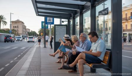Renovierte Bushaltestelle in Son Verí mit modernen Annehmlichkeiten.
