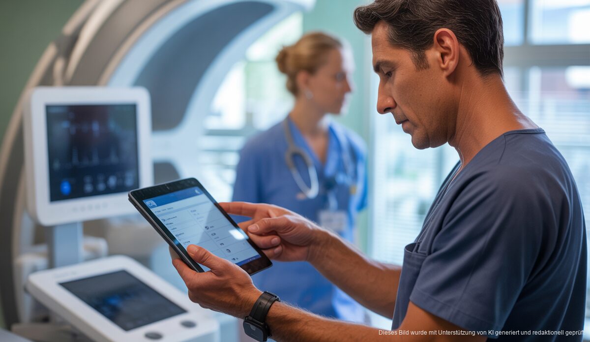 Gesundheitsplattform EspaiSalut auf Tablet in Klinik auf Mallorca