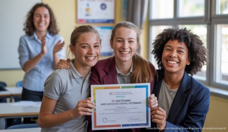 Drei Schülerinnen des CC Santíssima Trinitat nehmen an einem Innovationswettbewerb teil.