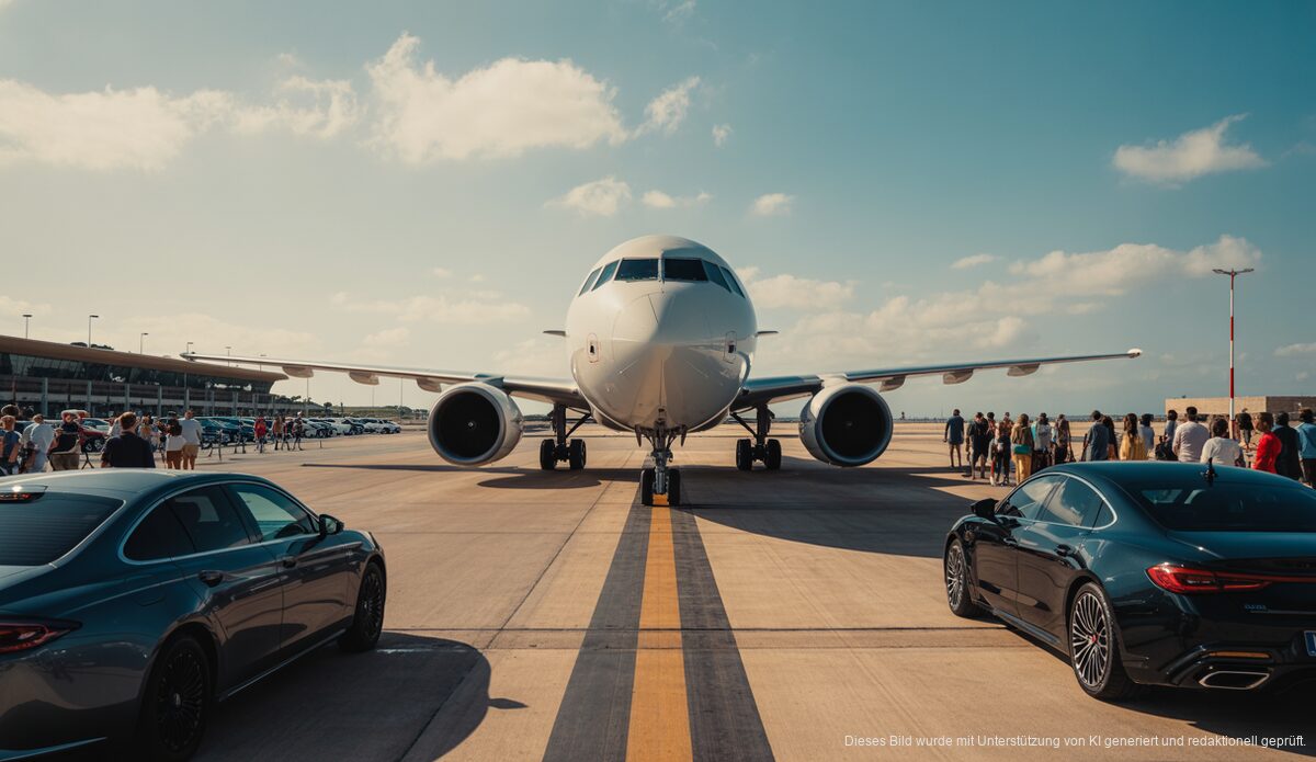 Boeing 747 des Emirs von Dubai am Flughafen Mallorca.
