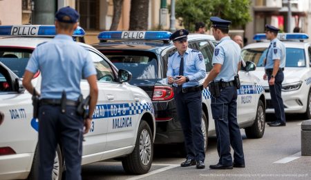Polizeiinspektion von Fahrzeugen in Calvià, Mallorca