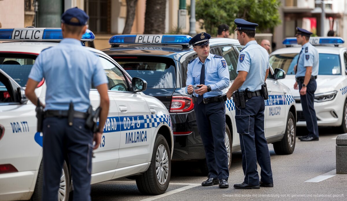 Polizeiinspektion von Fahrzeugen in Calvià, Mallorca