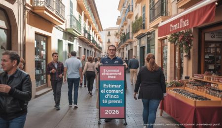 Belebte Straßen in Inca während der städtischen Werbeaktion