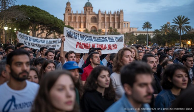 Gestiegene Inflation: MÉS und CCOO fordern Maßnahmen auf Mallorca Protest gegen Inflation in Palma de Mallorca vor historischem Hintergrund
