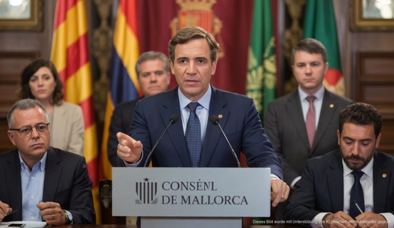 Llorenç Galmés bei der Pressekonferenz zu Krisenhilfsmaßnahmen auf Mallorca