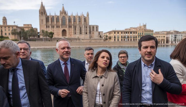 Palma verpasst den Einzug als Europäische Kulturhauptstadt 2031 Ein Bild von Palma de Mallorca mit enttäuschten Beamten nach dem Ausscheiden aus dem Kulturhauptstadt-Wettbewerb.