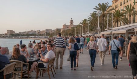 Wiederbelebung des Paseo Marítimo: Neue Kampagne in Palma startet Dokumentarischer Blick auf den lebhaften Paseo Marítimo in Palma bei Abendlicht.