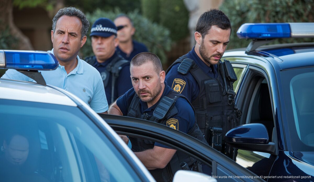 Polizeieinsatz bei einer Villa in Sol de Mallorca aufgrund von Ermittlungen gegen einen russischen Oligarchen.