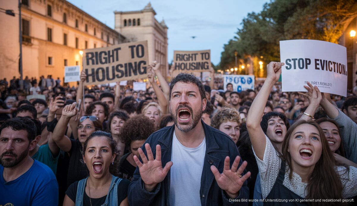 Protestaktion vor altem Gefängnis in Palma de Mallorca