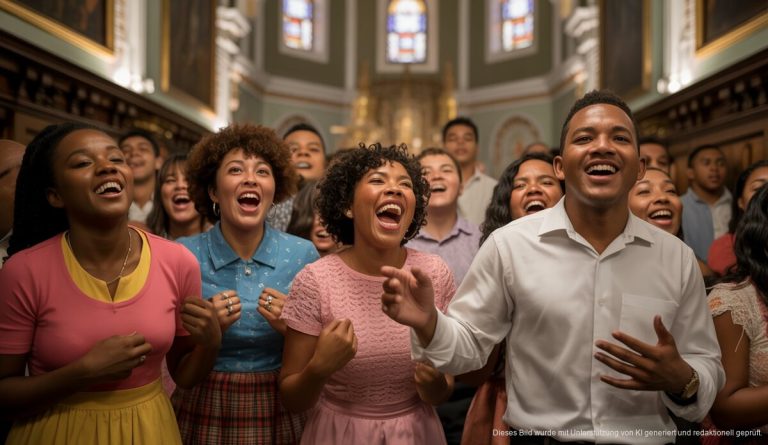 Palma Gospel Singers während eines Auftritts in der Porciúncula Kirche auf Mallorca.