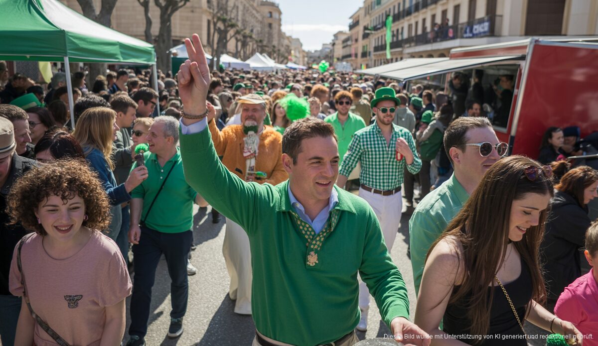 Saint Patrick's Day Feier in Santa Ponça mit bunter Parade und Festzelt