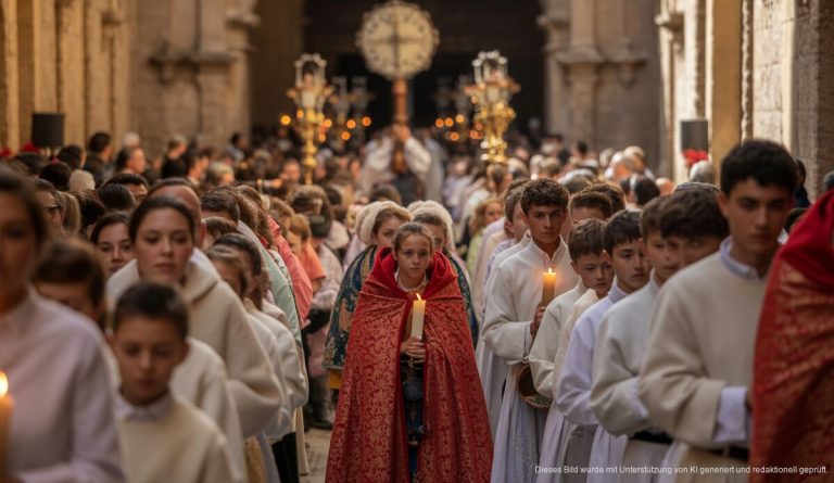 Religiöse Prozession im Claustro de Sant Francesc in Inca