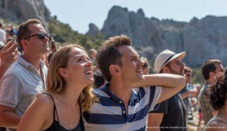 Touristen in der Serra de Tramuntana beobachten eine Sonnenfinsternis auf Mallorca.