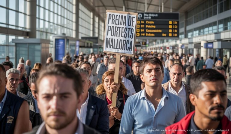 Arbeiterprotest im Flughafen Palma de Mallorca, der den Osterverkehr beeinflusst.