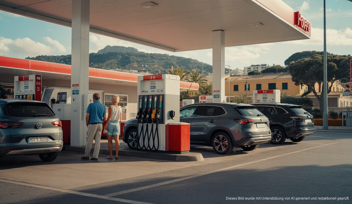 Tankstelle in Palma de Mallorca mit preisgünstigem Benzin