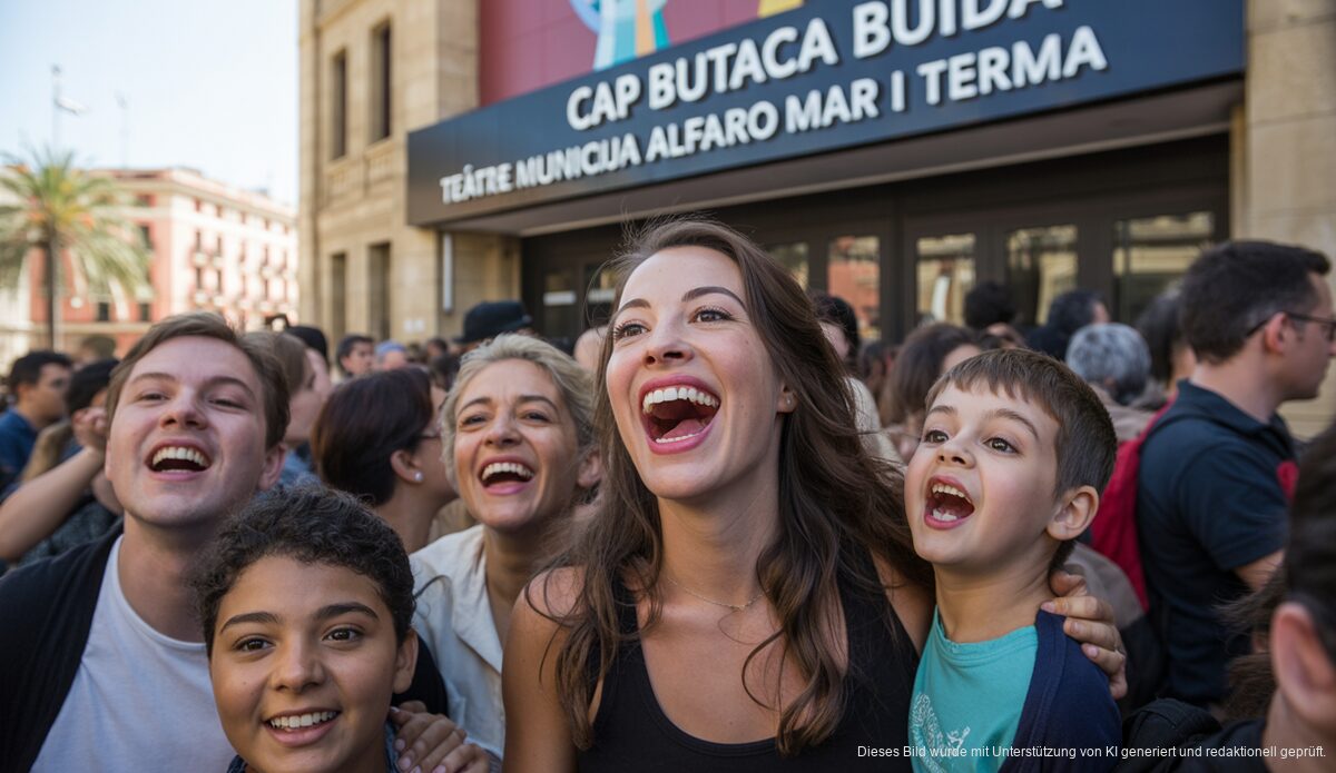 Besucher der Theaterinitiative Cap butaca buida in Palma vor dem Teatre Municipal