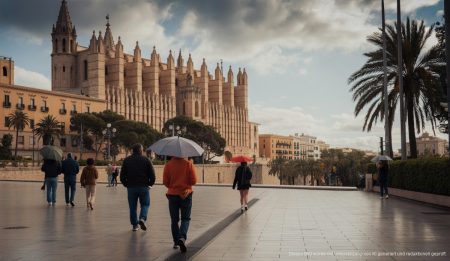 Wetterlage in Palma de Mallorca mit Wolken über der Stadt