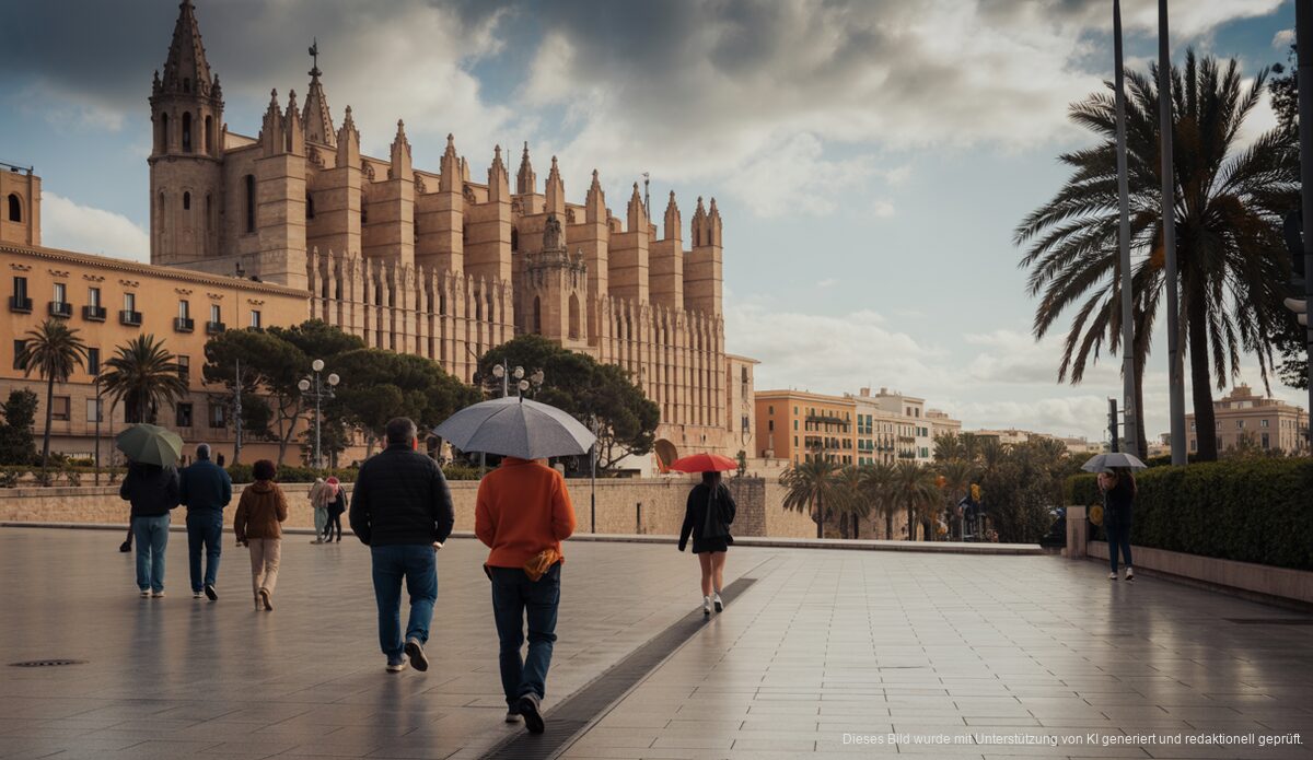 Wetterlage in Palma de Mallorca mit Wolken über der Stadt
