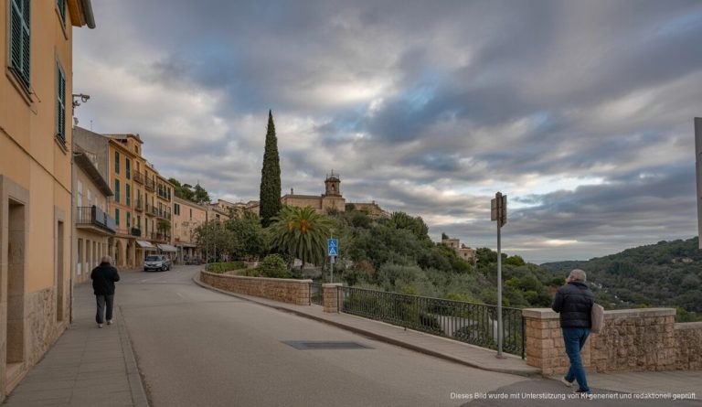 Wettervorhersage für Valldemossa und Sineu: Wolkiger Sonntag erwartet Bedeckter Himmel über Valldemossa mit Aussicht auf Sonnenschein.